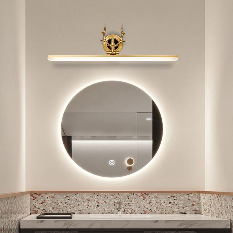 Modern Simple Copper Makeup Mirror Lamp Nordic LED Mirror Light Fixture for Bathroom