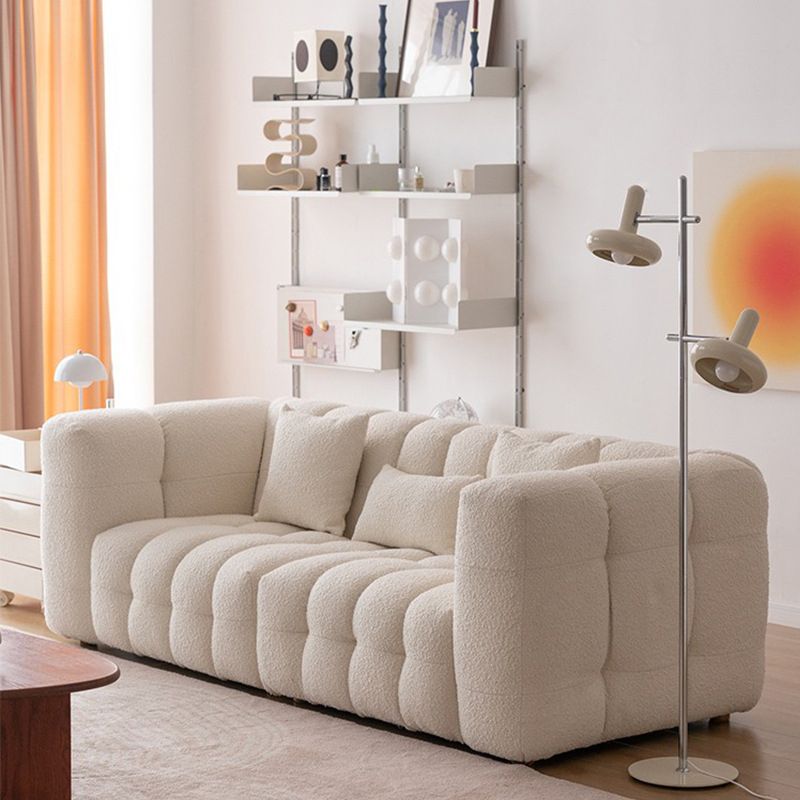 Wool Tuxedo Arm Sofa with Biscuit Back for Living Room 40.16" Wide