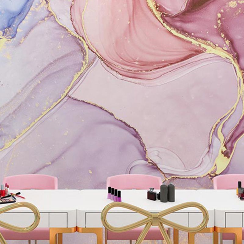 Creative Wall Mural for Theme Restaurant, Multi-Colored Marble Design, Made to Measure