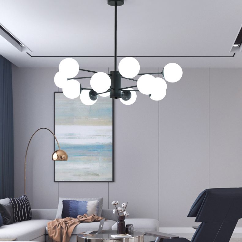 Candelera de globo contemporánea Luz de colgante de vidrio liviano Luz de colgante de vidrio para sala de estar