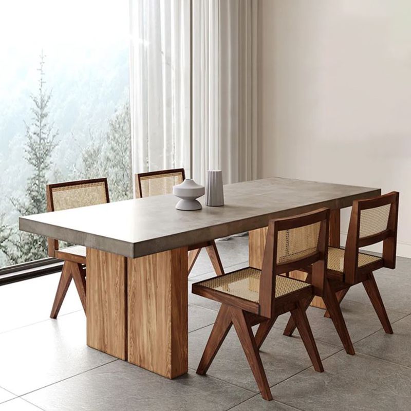 Solid Wood Industrial Dining Table Set 1/2/5/7 Pcs Dinette Set for Dining Room