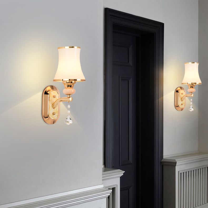 Modern Simple Vanity Light Cylinder Shape Vanity Lamp with Glass Shade for Shower Room