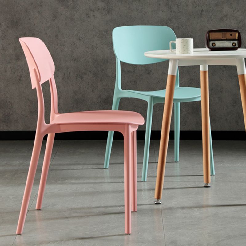 Plastic Contemporary Armless Chair Open Back Kitchen Room Chair