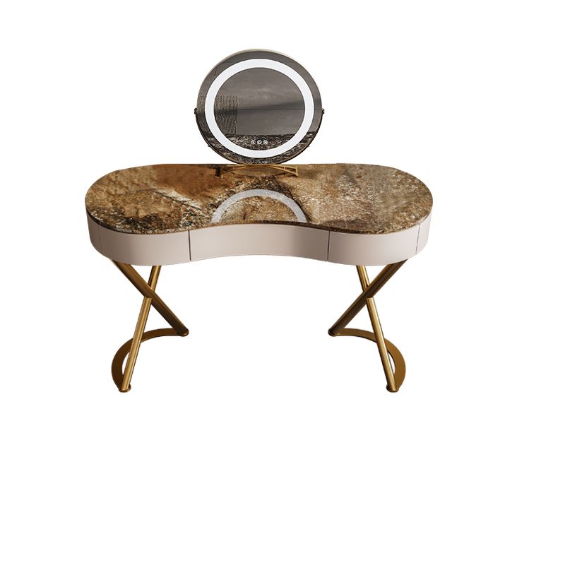 Glam Make-up Vanity Metal Bedroom Lighted Mirror 3 Drawer Dressing Table