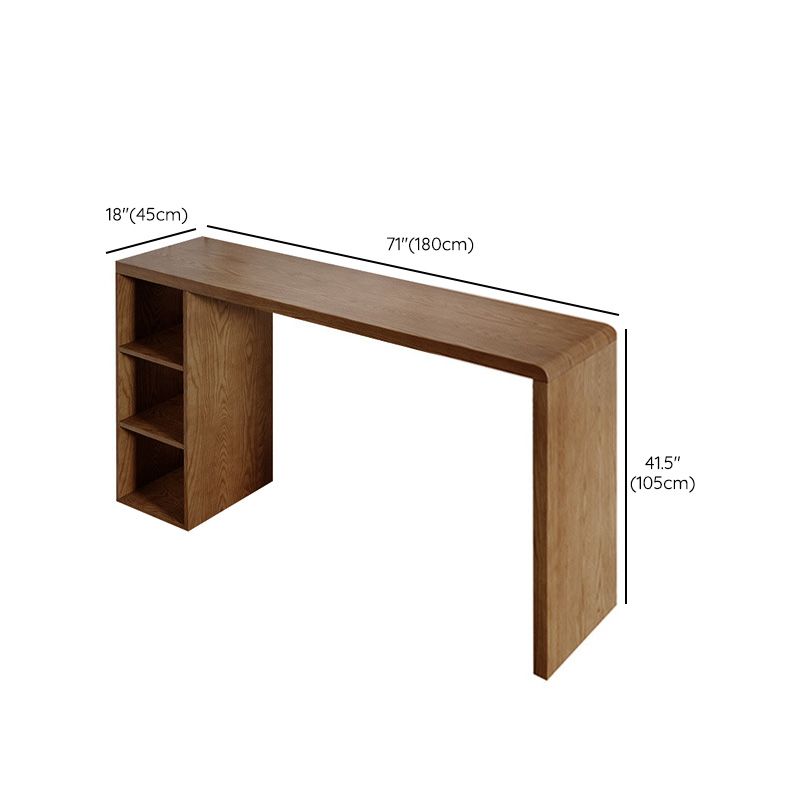 Modern Style Bar Table Pine Solid Wood Double pedestal Bar Dining Table with Storage