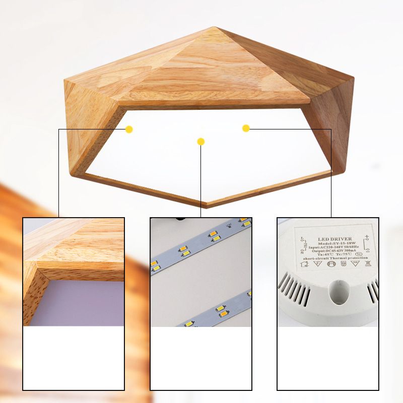 Diamond Wood Flush Mount Ceiling Light Fixture Modern Dining Room Flush Mount Lighting Fixtures