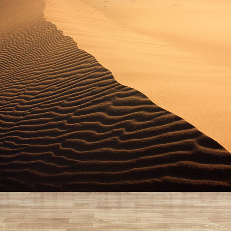 Large Sand Wave Shadow Mural Decal Waterproofing Modern Stain-Proof Wall Decor in Yellow