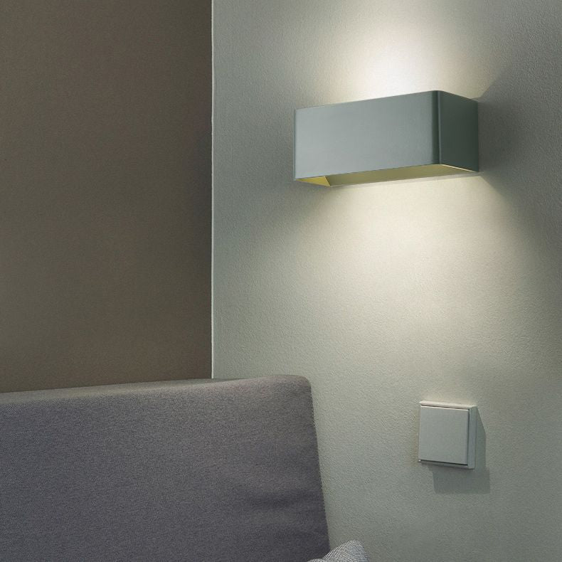 Mata rectangular de pared simple macarons estilo metal 1 apliques de luz