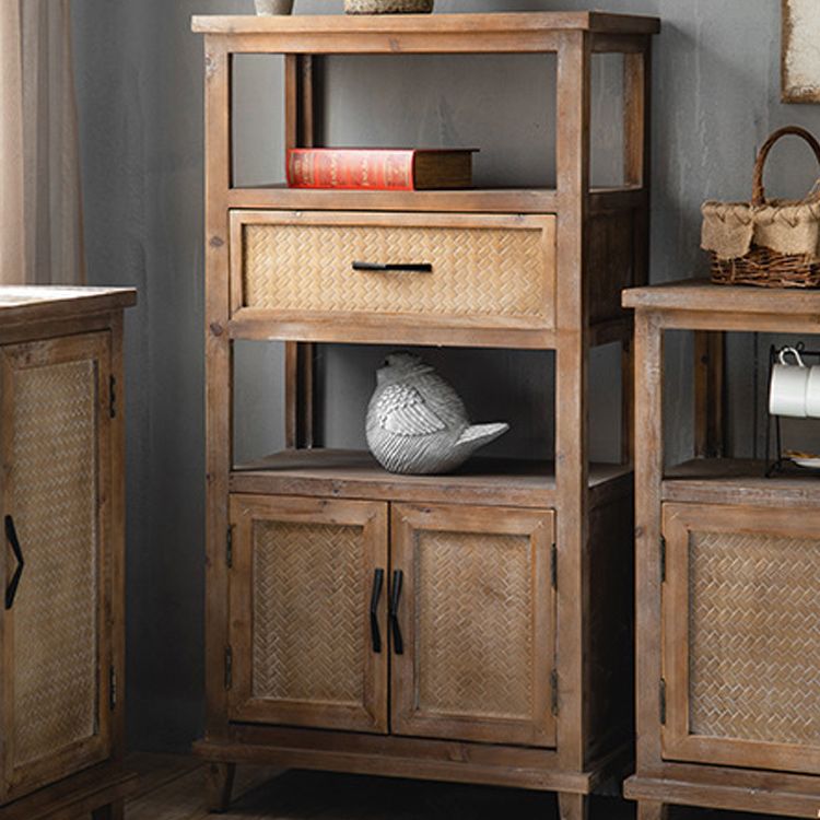 Industrial Wooden Cabinet with Doors and Drawers Distressed Wood Cabinet