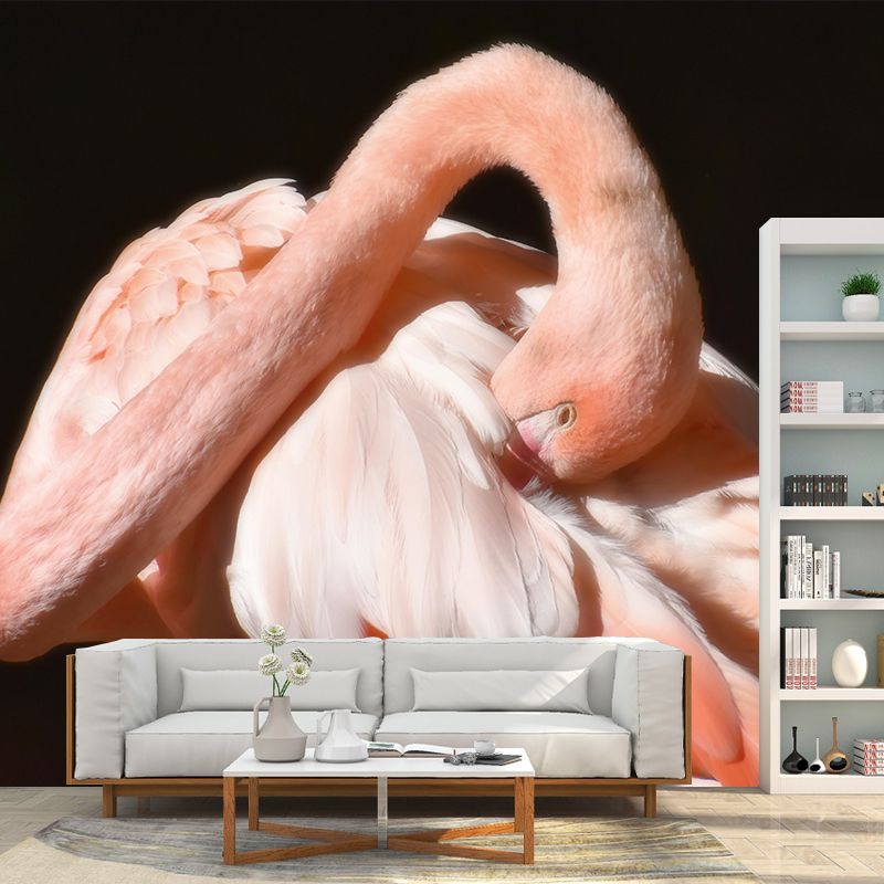 Photography Flamingo Mural Wall Decor Mildew Resistant Wall Mural for Decoration