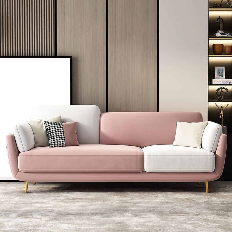 Polish Finish Sofa Flared Arm Sofa for Living Room and Bonus Room