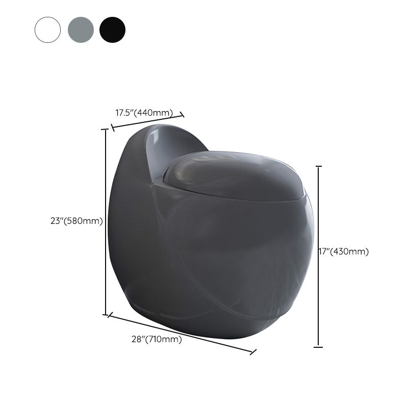 Contemporary Floor Mounted Flush Toilet Seat Included Toilet Bowl for Washroom