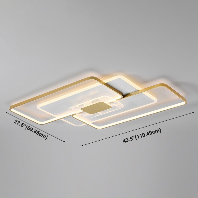 Gouden geometrie LED-plafondlamp Veerpatroon Eigentijds inbouwlicht