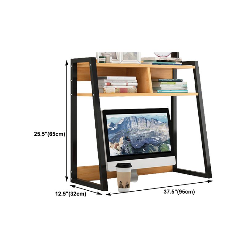 Contemporary Shelf Bookcase Metal and Wooden Book Shelf for Study Room