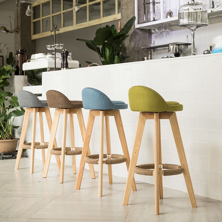 Moderner Backstreh Counterhocker Holz Kassierer Barhocker mit Kissen und Pedal