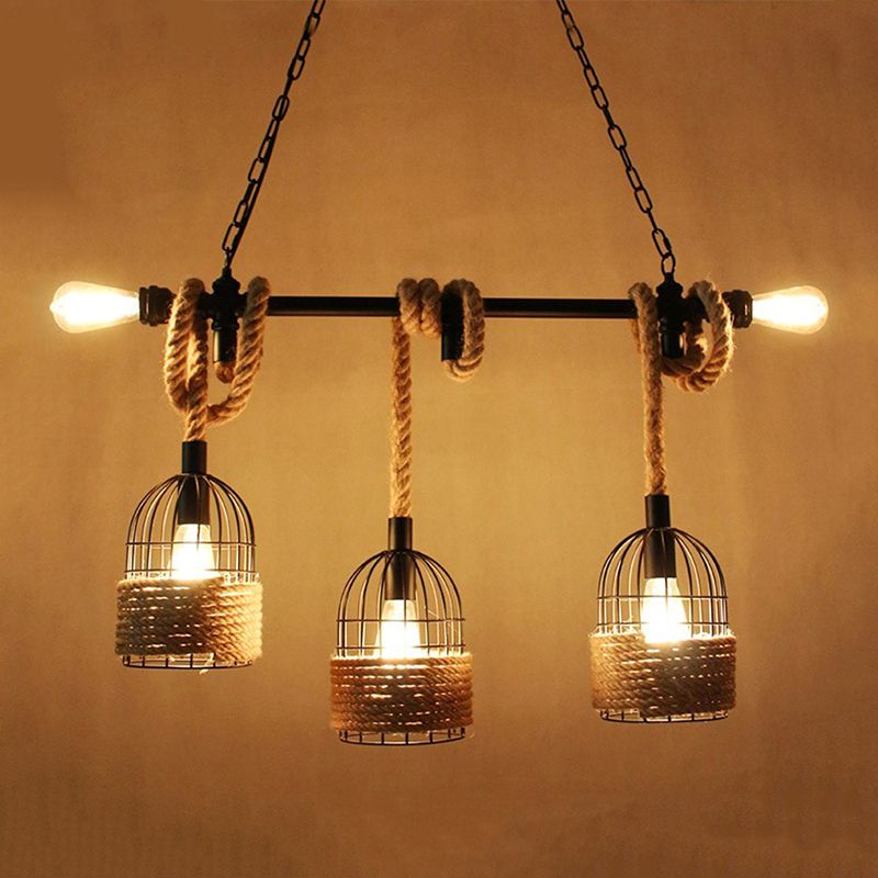 Industrial Style Cage Island Pendants Metal Pendant Lights for Dining Room