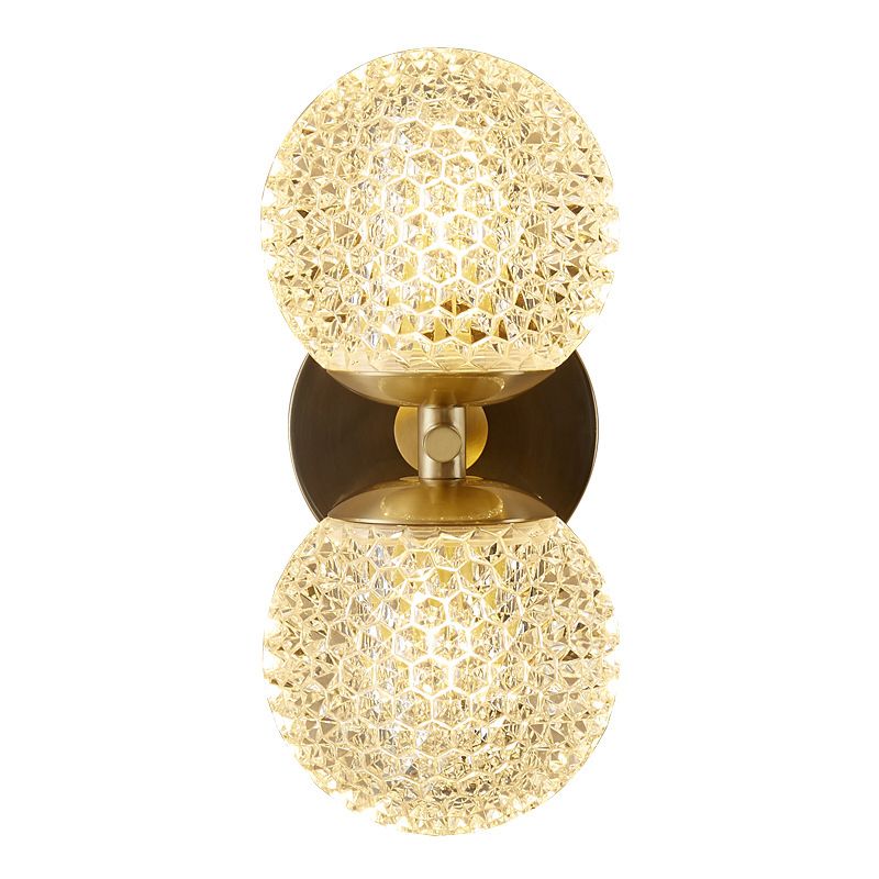 Modern Style Wall Light Ball Shade in Gold Sconces for Bedroom
