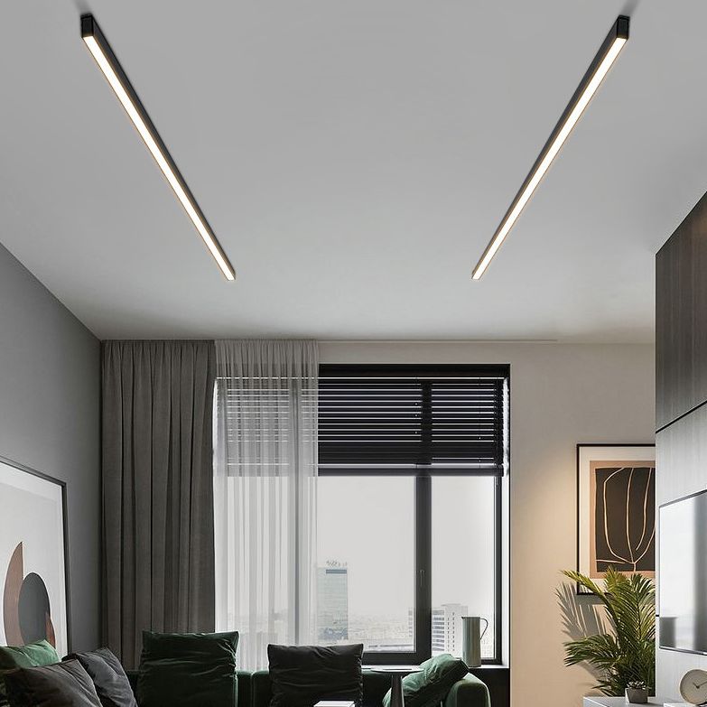 Luz de techo completa minimalista moderna de la barra de la cocina de la aleación de aluminio de la luz de techo LED de la tira larga