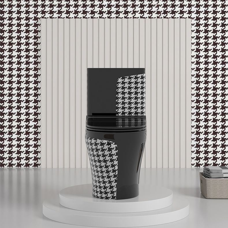 Floor Mount Flush Toilet Traditional Skirted One-Piece Toilet with Slow Close Seat