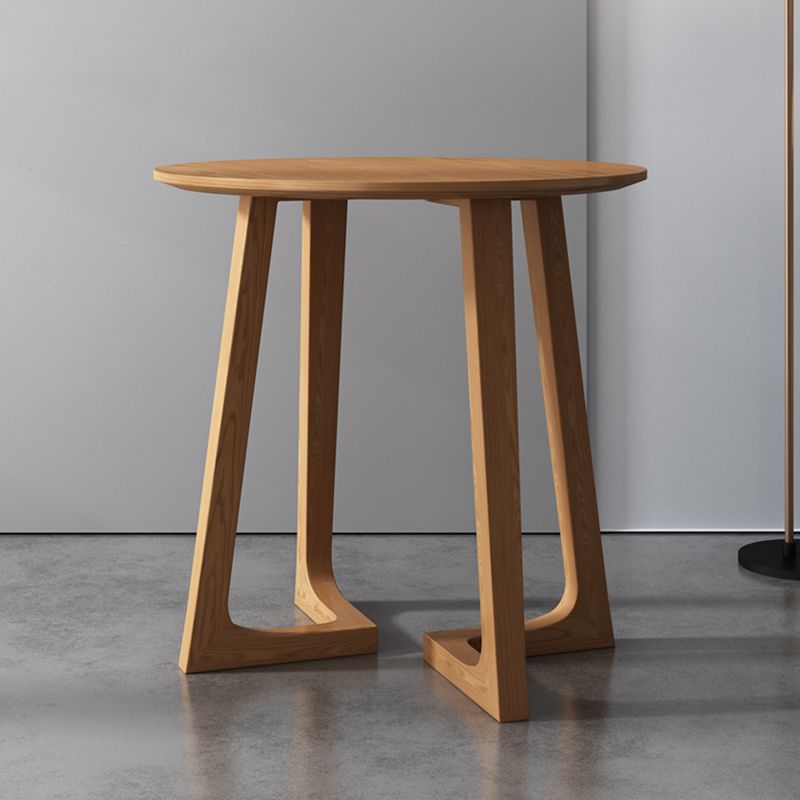 Solid Wood Brown Tone Dining Table Modern Double Pedestal Table for Dining Room