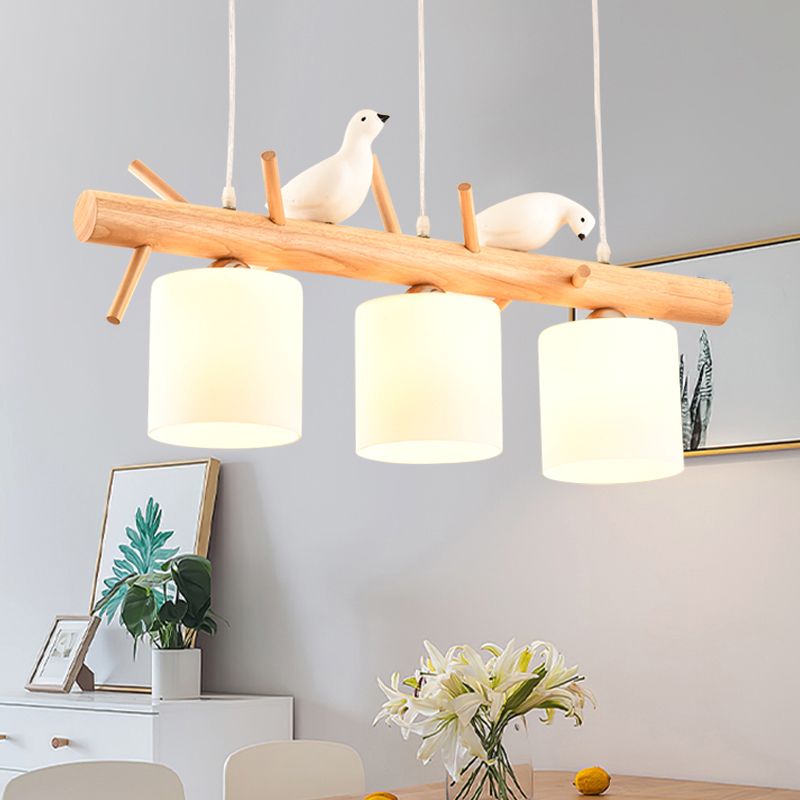 Modern Chandelier Pedants White Glass Chandelier Lights for Dining Room