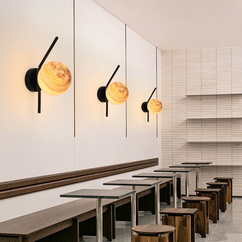 Modernist Wall Sconce Orb Glass Wall Light Fixture for Bedroom