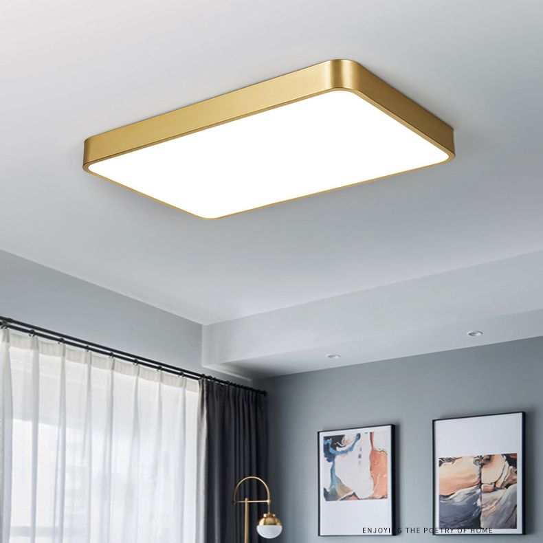 Kreisförmige Deckenleuchten im modernen Stil, 1-Licht-Acryl-Einbauleuchte aus Messing