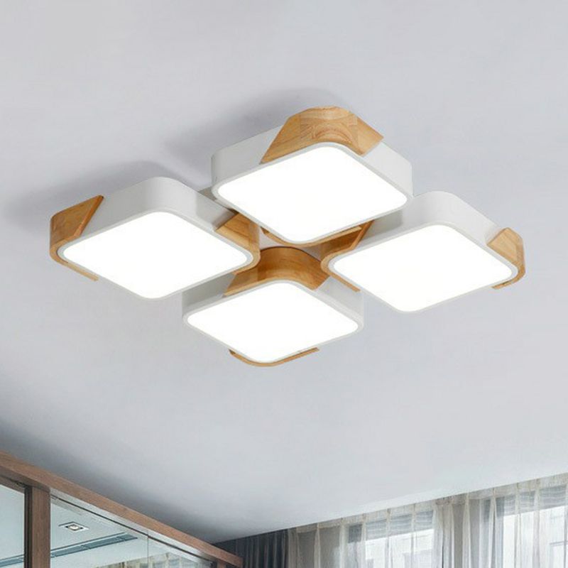 Rectángulo de empalme nórdico de vaciado de luz de techo de techo de luz de techo LED de iluminación de montaje de LED