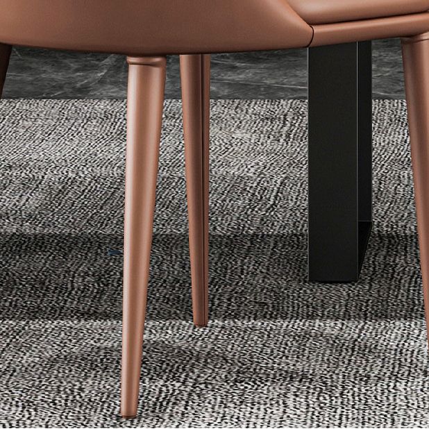 Sedia da pranzo in pelle parsons in stile designer parsons