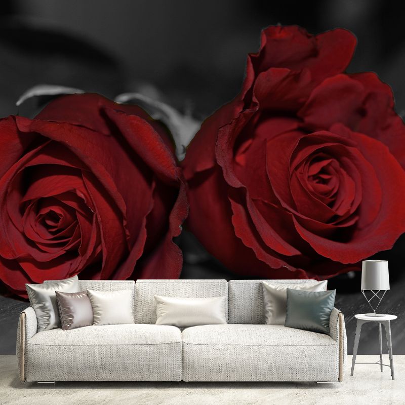 Roses Mural Wallpaper Wall Covering Mildew Resistant for Sleeping Room