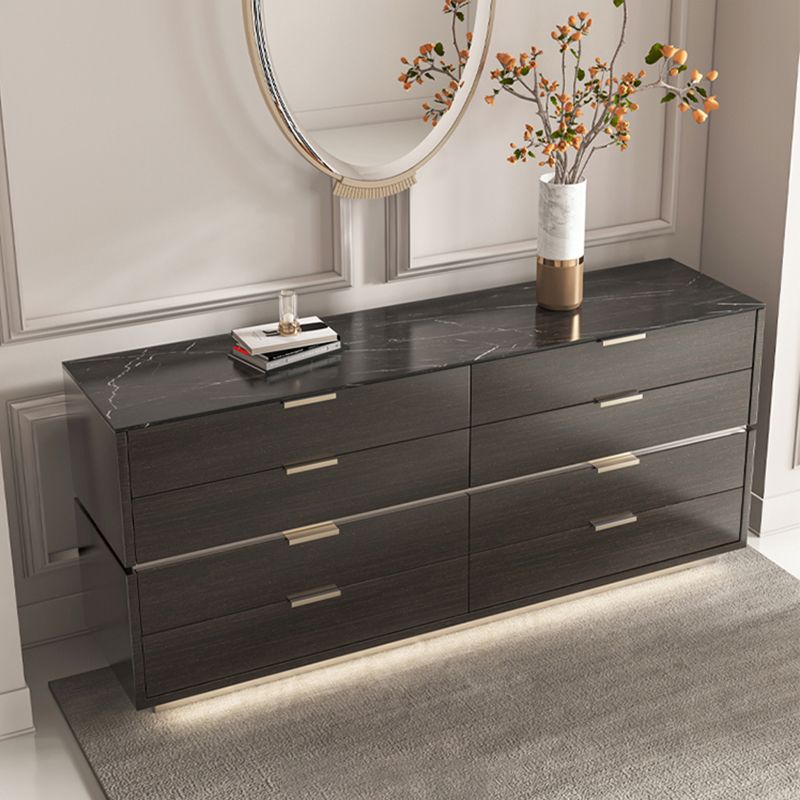 Ultra-Modern Double Dresser Horizontal Birch Storage Chest Dresser for Bedroom