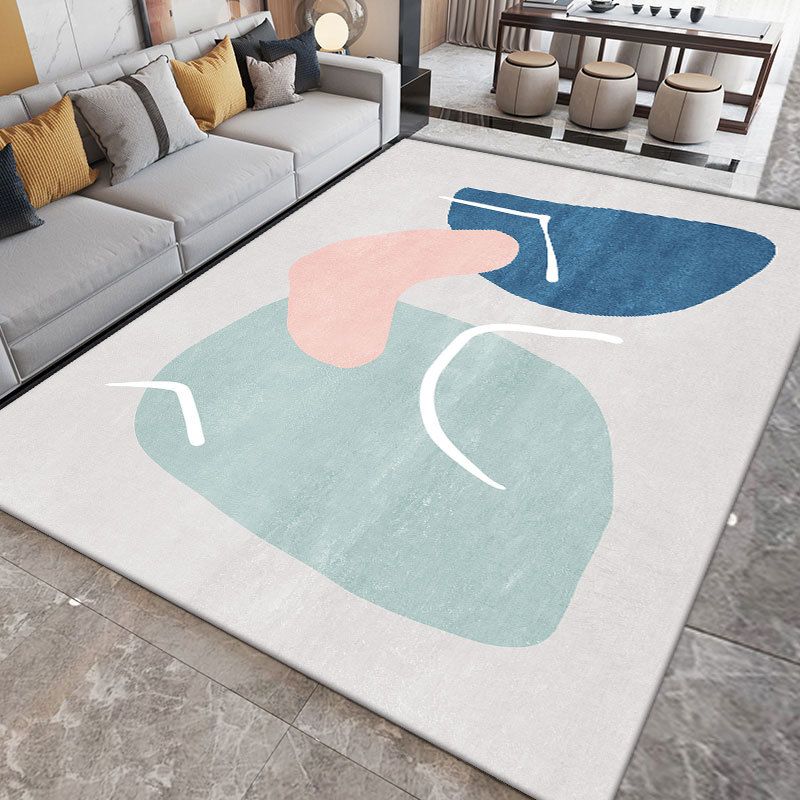 Orange Nordic Rug Polyester Color Piece Area Rug Washable Rug for Sitting Room