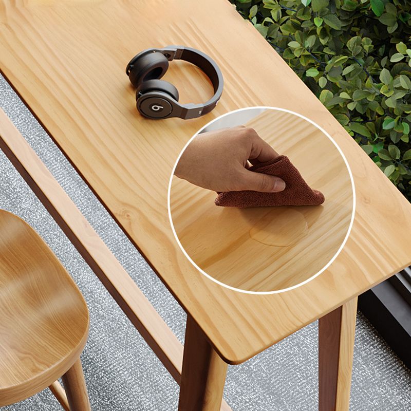 Contemporary Rectangle Bar Table Solid Wood Bistro Bar Desk for Indoor