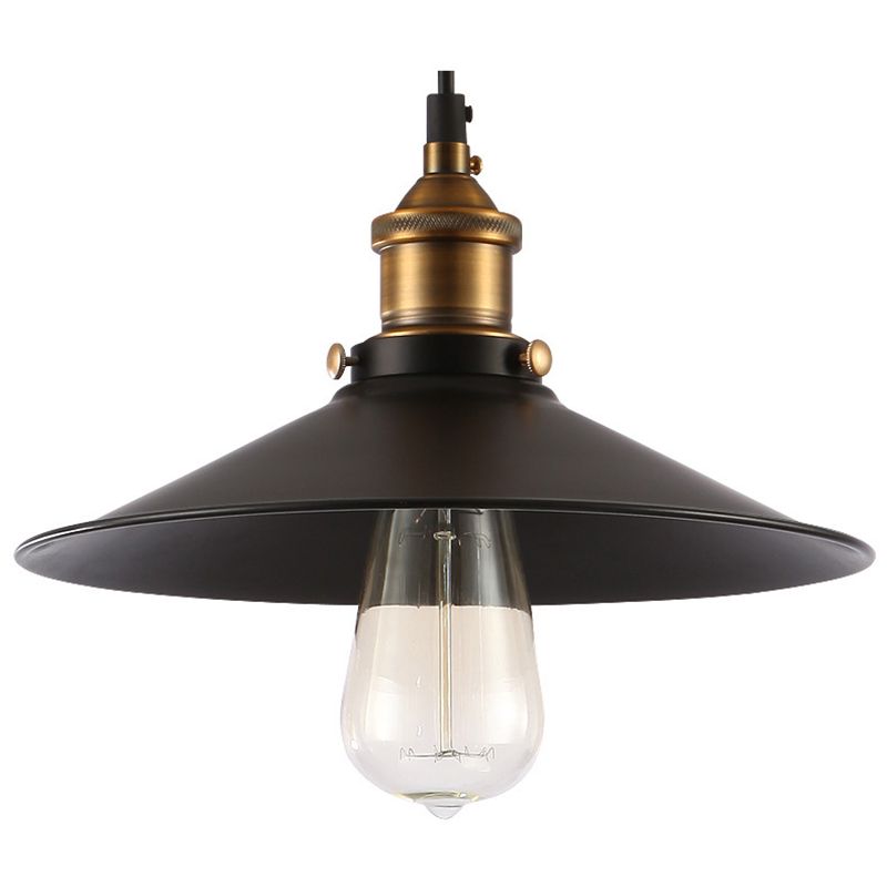 Black Tapered Bar Pendant Light in Industrial Retro Style Wrought Iron Hanging Lamp