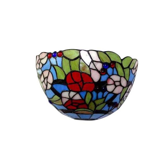 Tiffany Floral Wall Sconce Light Stained Glass Indoor Wall Mount Light for Living Room