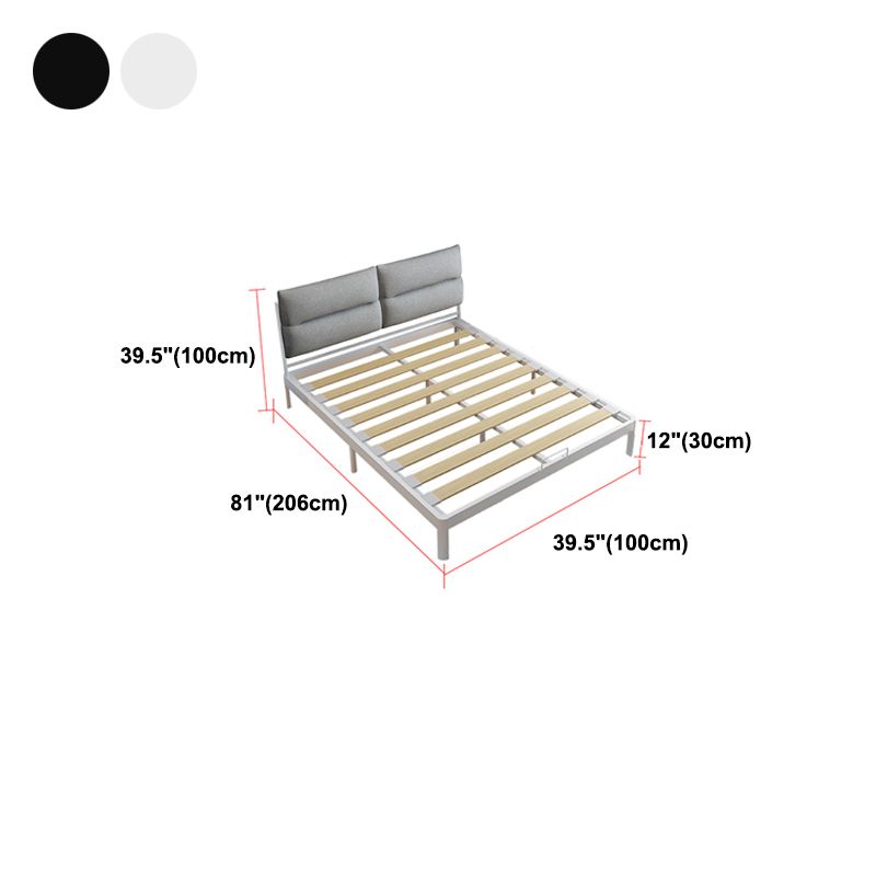 Contemporary Metal High Profile Bed Frame 39.37" H Panel Bed