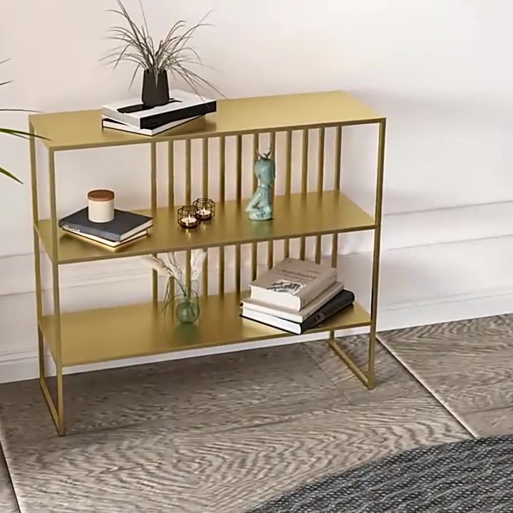 Modern Style Etagere Bookcase Open Back Metal Bookshelf for Home