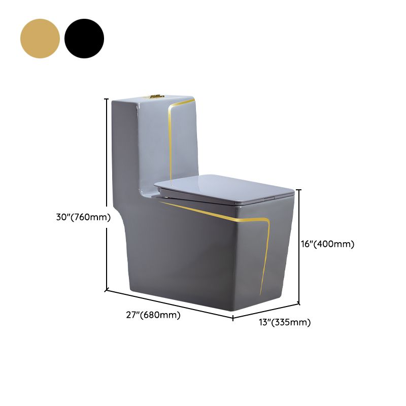 Modern Flush Toilet Ceramic Elong One-Piece Toilet with Slow Close Seat