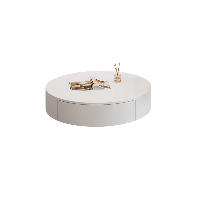 White Coffee Table Wooden 2 Piece Nesting Tables with Storage Drawer