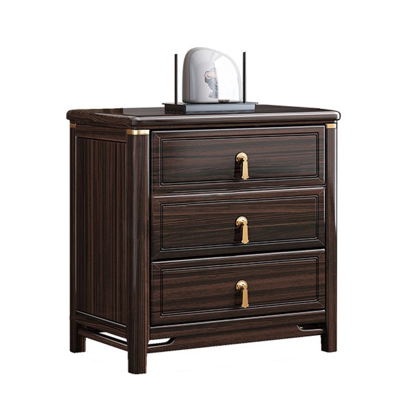 Glam Solid Wood Storage Chest Home Chest in Brown with Drawers
