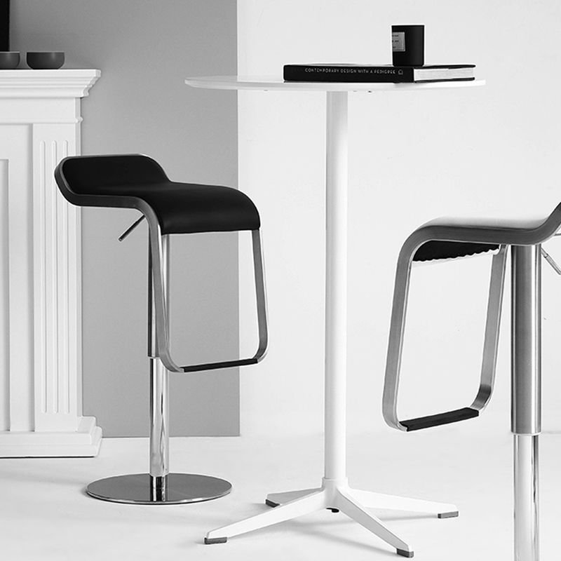 Contemporary Low Back Indoor Armless Bar Stool with Metal Base