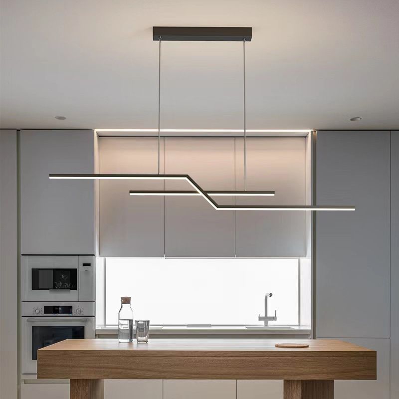 Dining Room Island Chandelier Light Metal LED Minimalist Hanging Chandelier