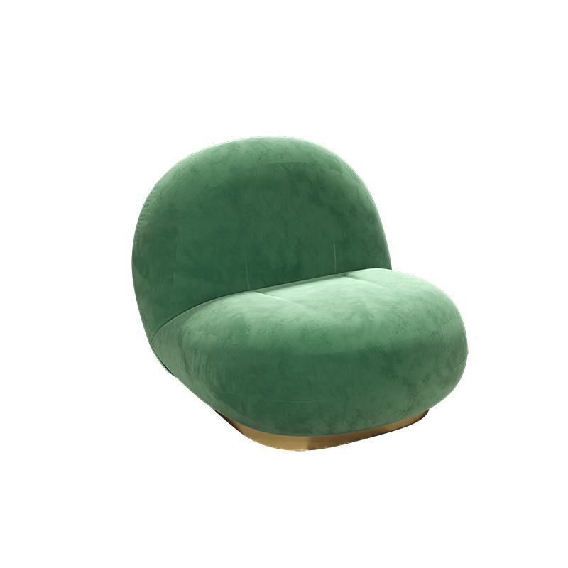 Contemporary Velvet Curved Sofa Tight Back Sloped Arm Settee