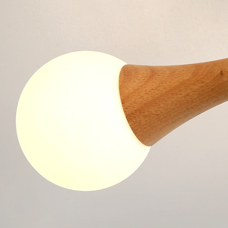 Nordic Sputnik Ceiling Chandelier Wooden Dining Room Suspension Light