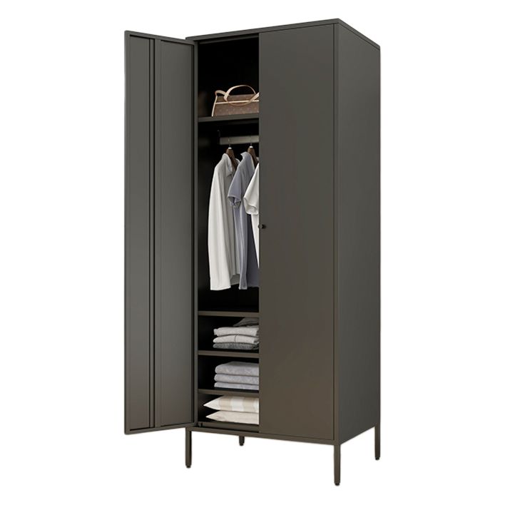 Contemporary Style Wardrobe Metal Wardrobe Closet with Shelves