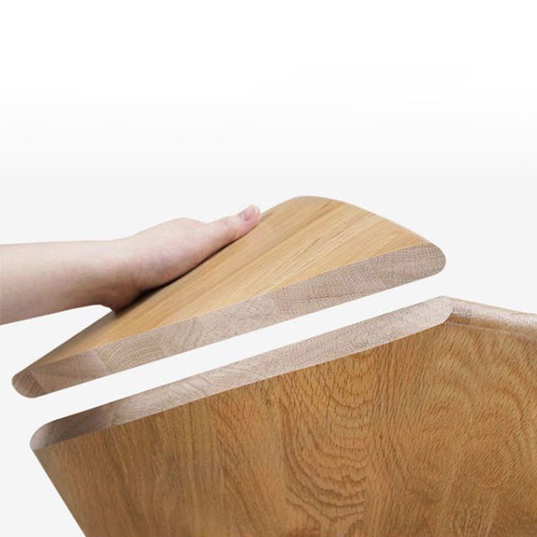 Mesa de comedor de estilo simple madera de goma de madera maciza con 4 patas mesa base en color de madera