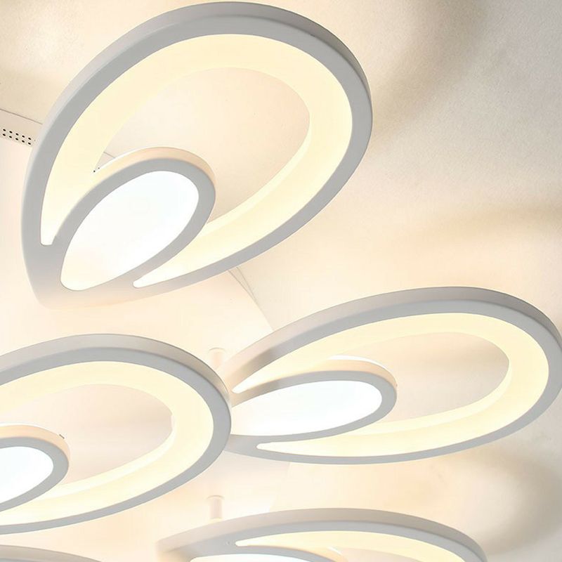Luz LED semi empotrada de pavo real acrílico, soporte empotrado de techo blanco sencillo para sala de estar