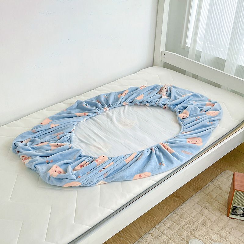 Animal Print Bed Sheet Set Modern Flannel Fitted Sheet for Bedroom