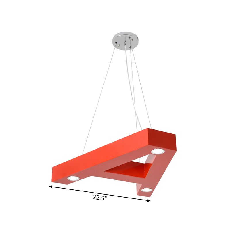 A / b / C-Shape acrylique plafond Hang Fixture Macaroon rouge / jaune / vert Light Light pour bébé chambre