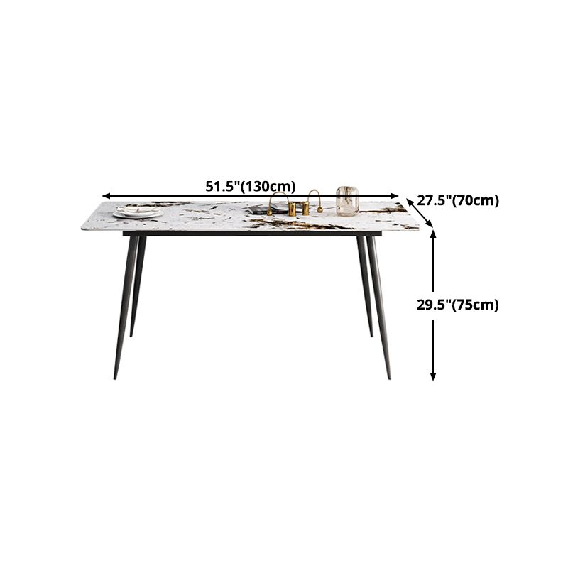 Rectangle 4 Legs Industrial Dining Table Fixed Table of Sintered Stone